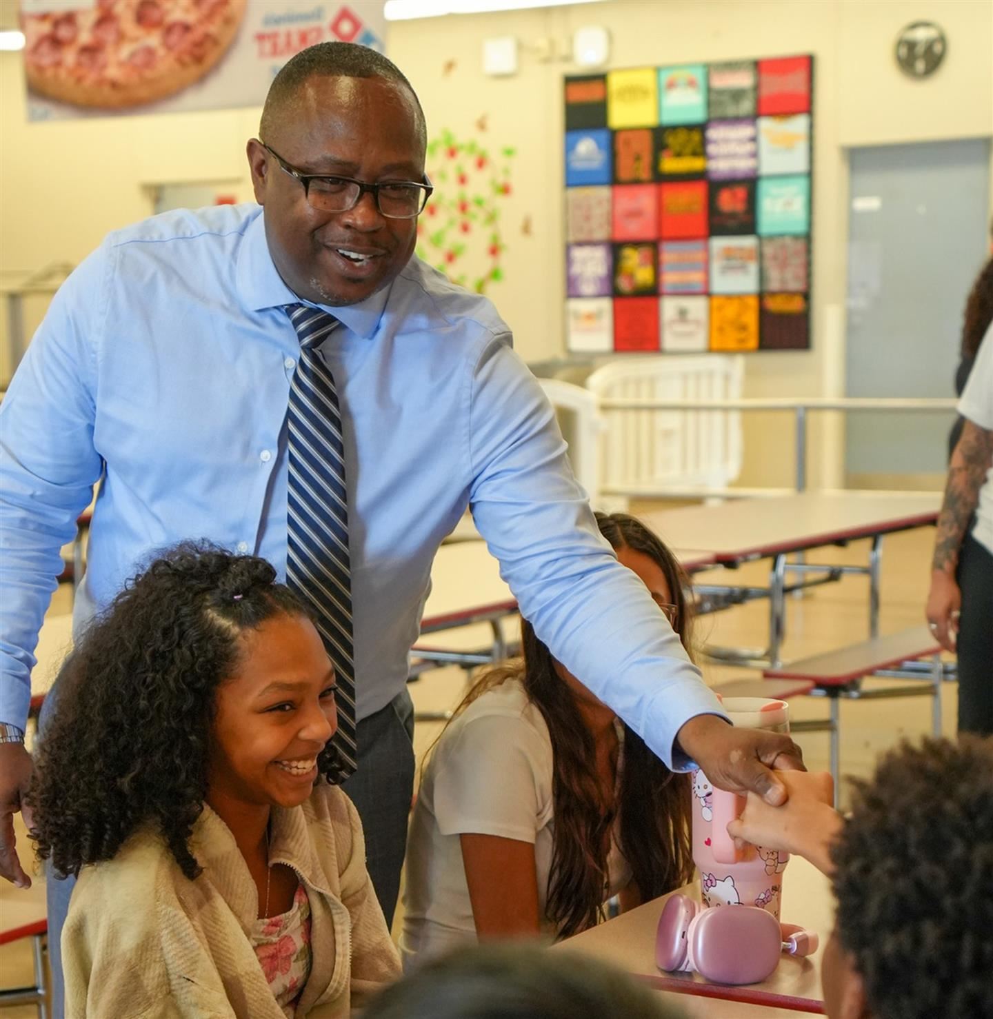 Superintendent Marcus Funchess at school