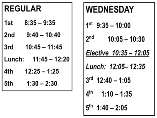 bell schedule